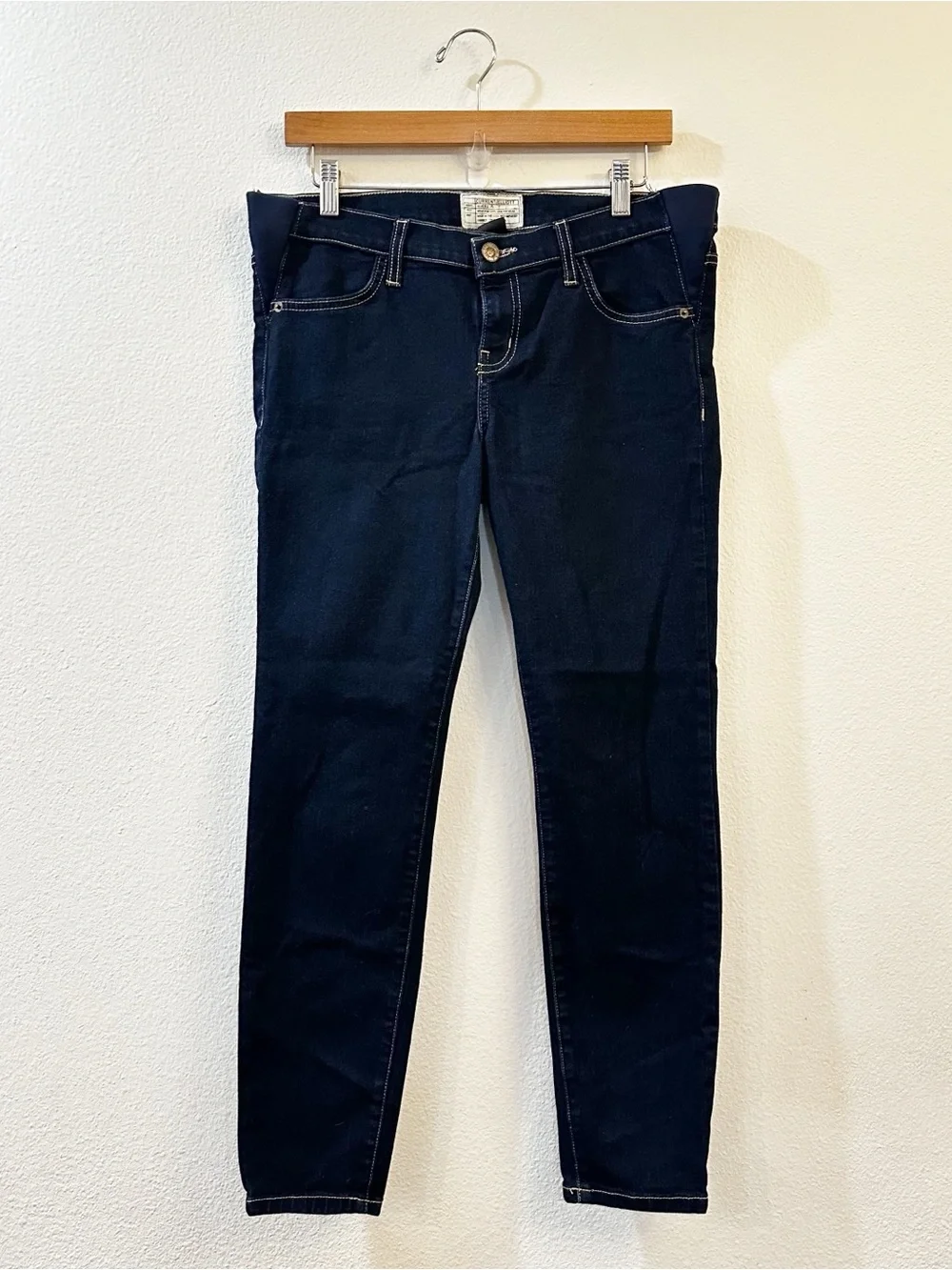 Hatch × Current Elliott Sz 29 Maternity Stiletto Jeans in Serenity Dark Wash - Picture 2 of 9